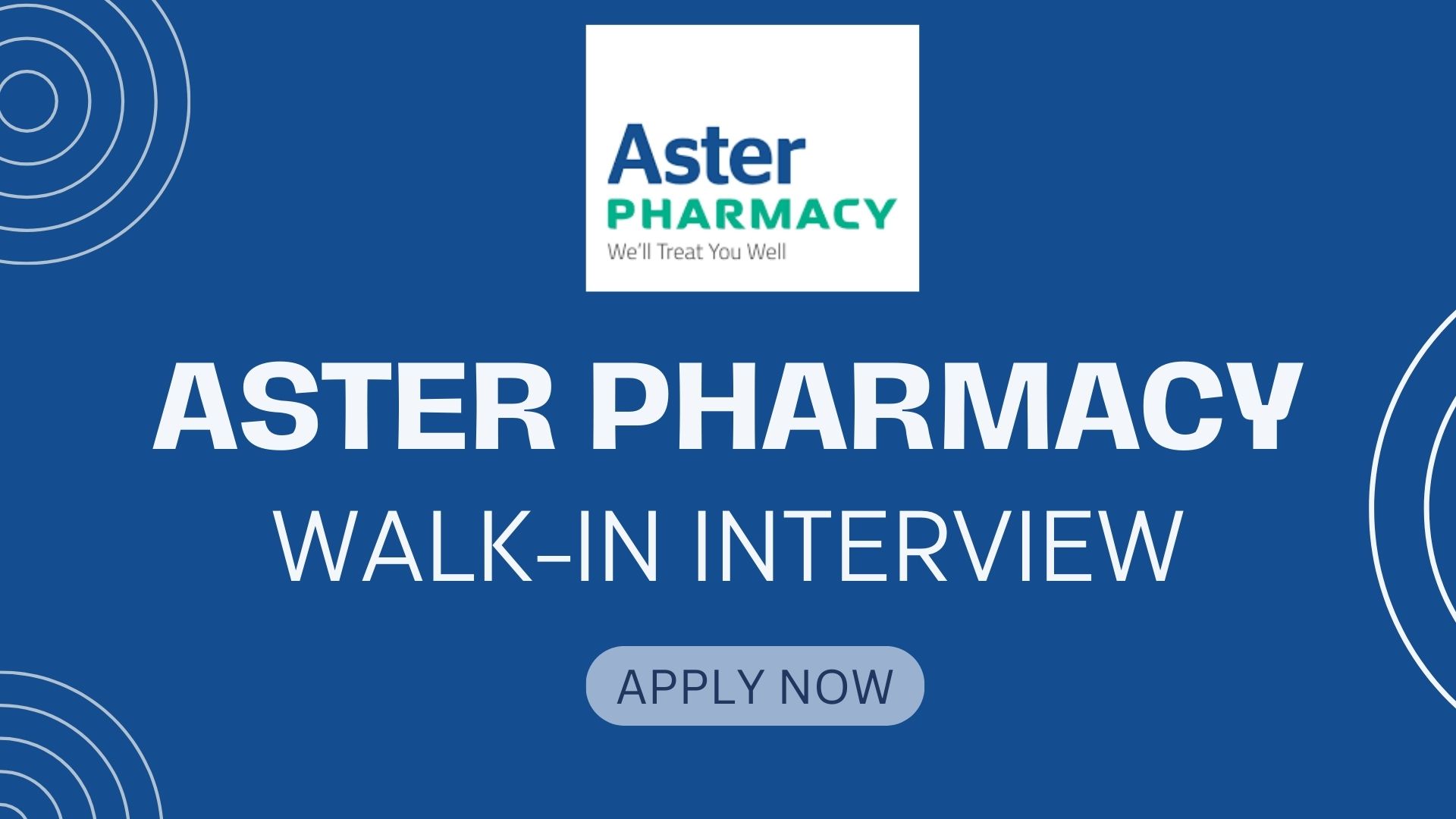 Aster Pharmacy Latest Walk In Interview Apply Now