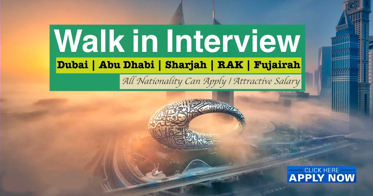 Today and Tomorrow's Walk-In Interviews in UAE 2025 - Cazajobz